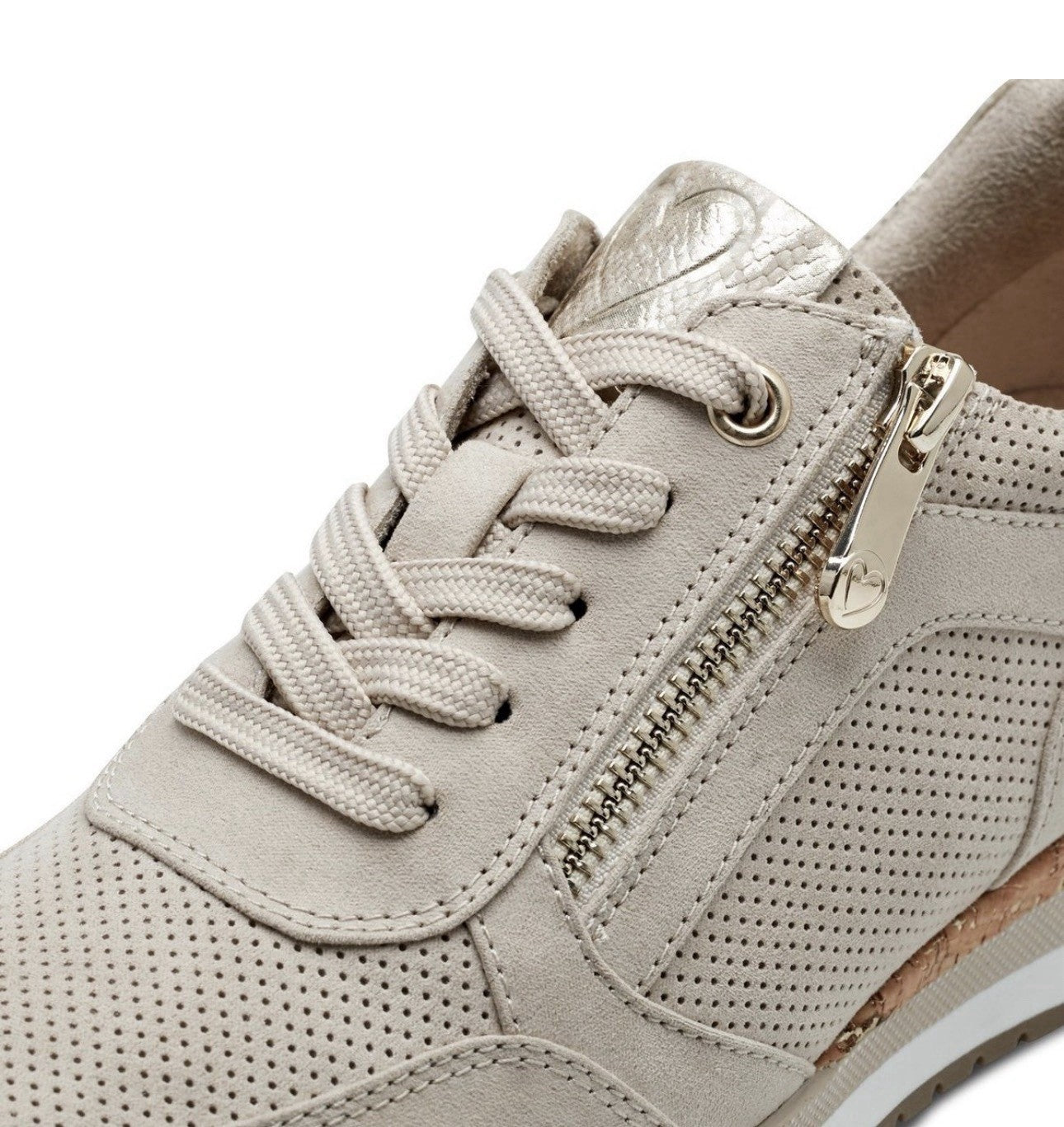 MARCO TOZZI Keilsneaker Freizeitschuh Halbschuh Schnürschuh Beige Damen - Gr. 39