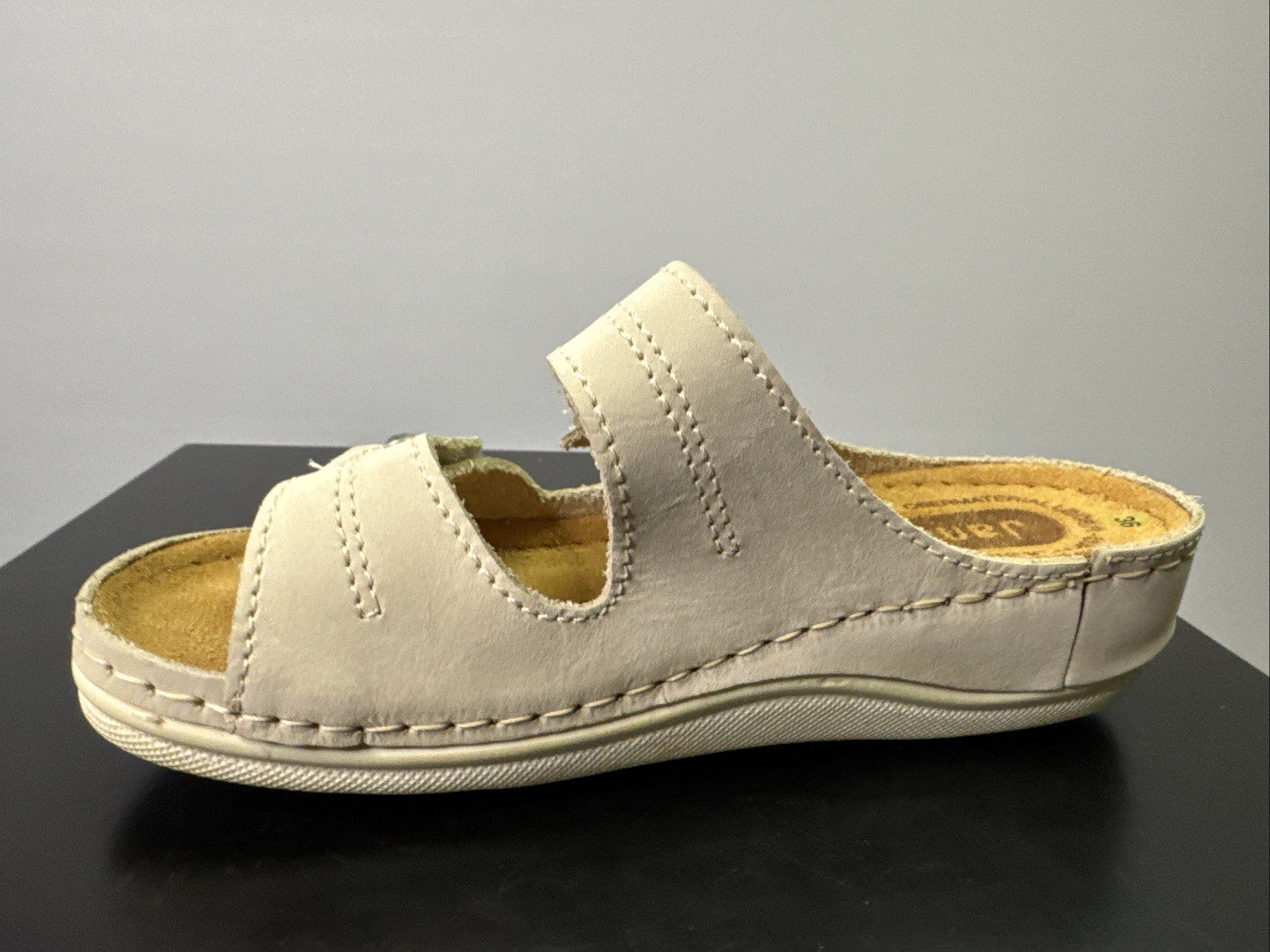 Jana Slipper Gr. 36 Damen Slip On Leder Weiß