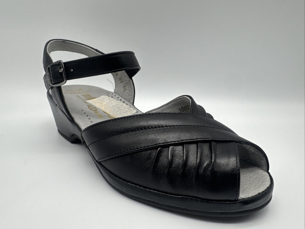 Rohde Sandalette Gr. 4 Damen Schwarz Leder Schuhweite G 1/2