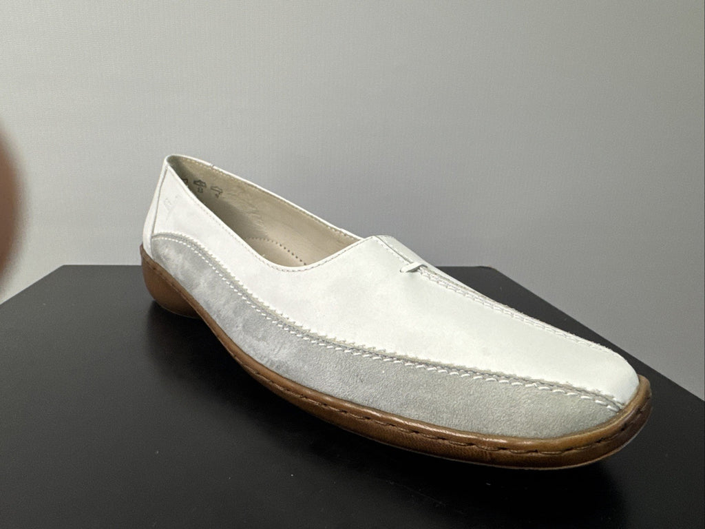 Ara Damenschuh Gr. 8 Halbschuh Weiß Leder Slip On
