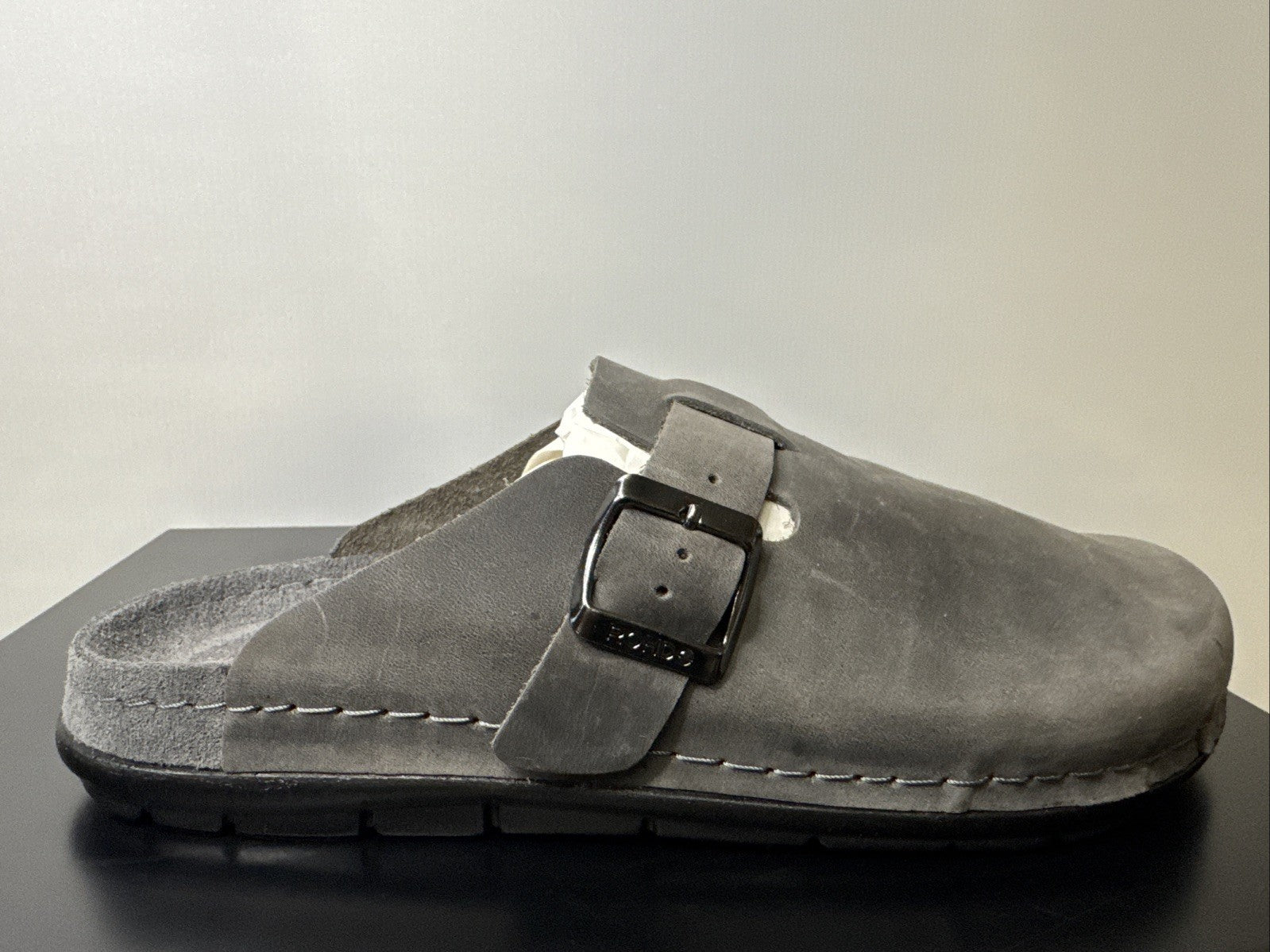 Rohde Herren Pantolette Gr. 39 Anthrazit Pantoffel  Schuhweite G 6743