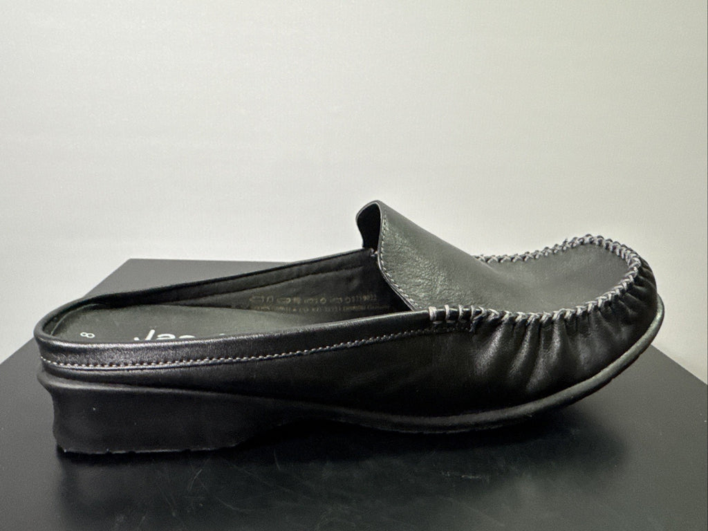 Jana Slipper Gr. 8 Damen Slip On Leder Schwarz