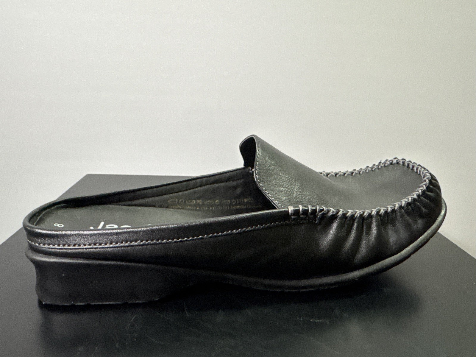 Jana Slipper Gr. 8 Damen Slip On Leder Schwarz