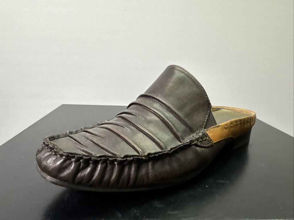 Jana Slipper Gr. 4,5 Damen Slip On Leder Braun