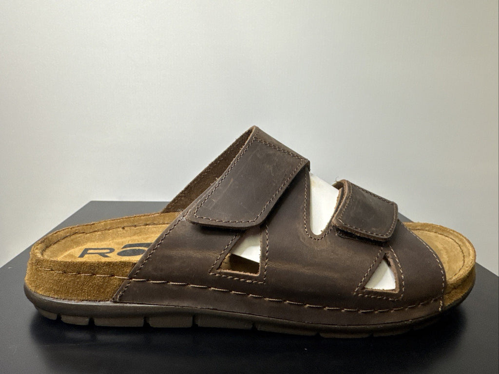 Rohde Herren Pantoletten Gr.46 Hausschuhe Sandale 5914 Mocca