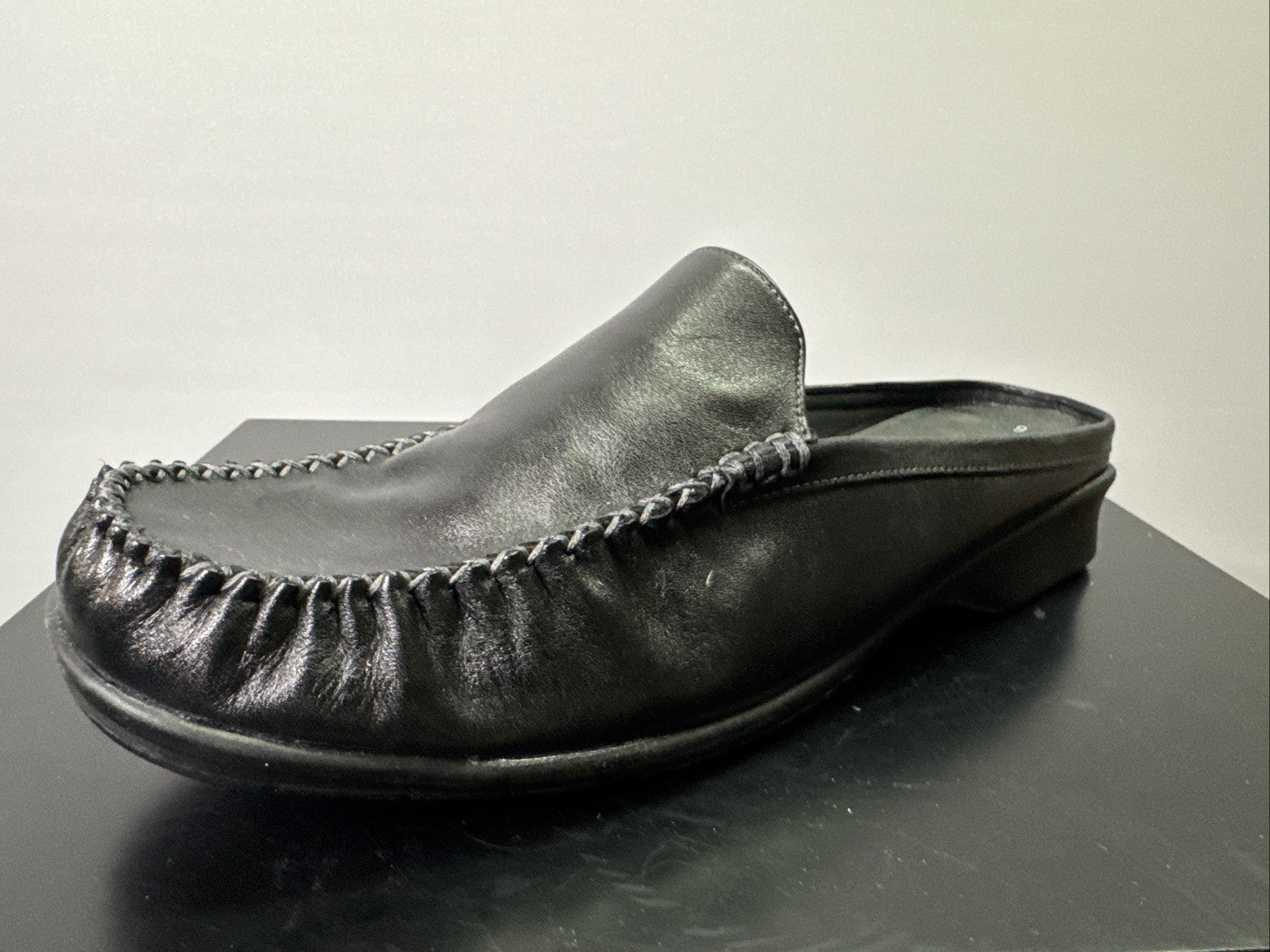 Jana Slipper Gr. 9 Damen Slip On Leder Schwarz