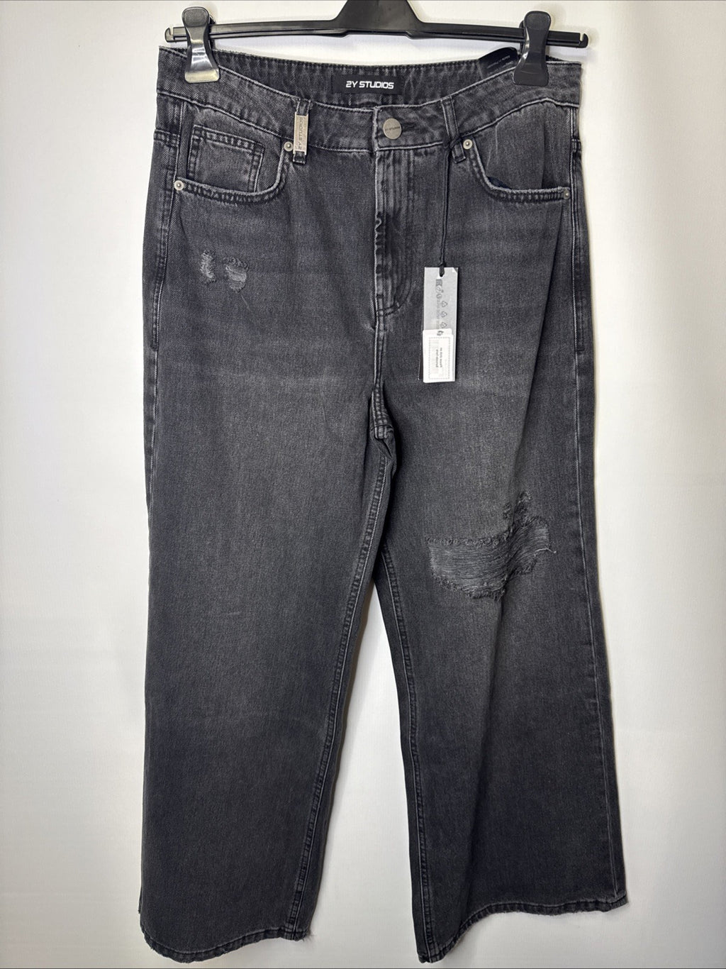 2Y Studios Diala Wide Baggy Jeans Gr. 28 Grau Damen