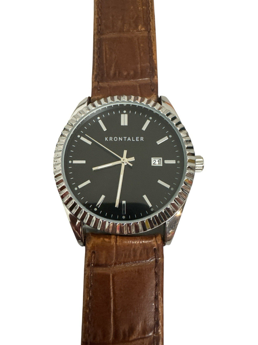 Krontaler Herren Armbanduhr Leder 