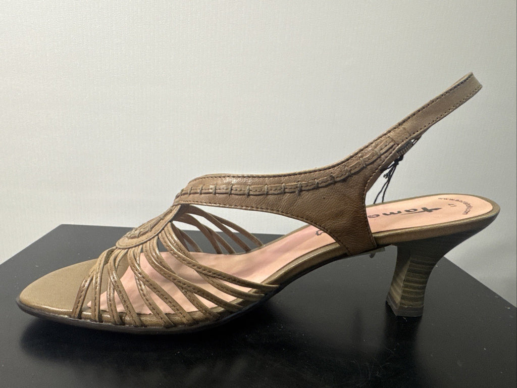 Tamaris Sandalette Gr. 41 Damen Leder Braun 