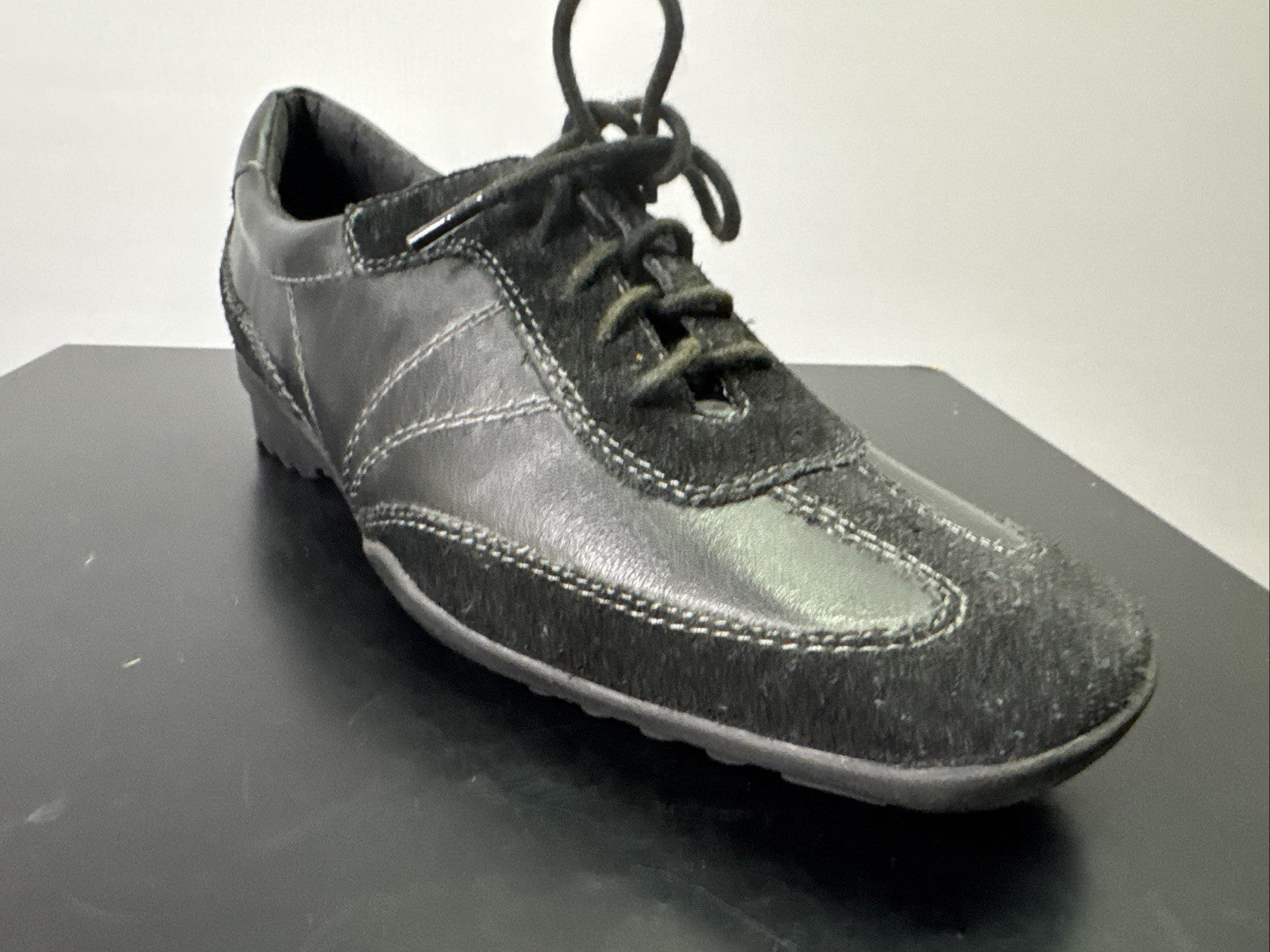 Jana Halbschuh Gr. 4 Damen Leder Schwarz