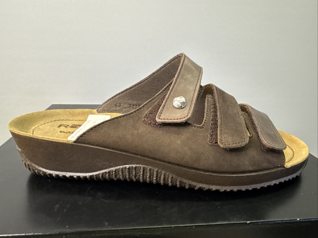 Rohde Pantoffel Gr. 43 Damen Leder Braun Slip On 