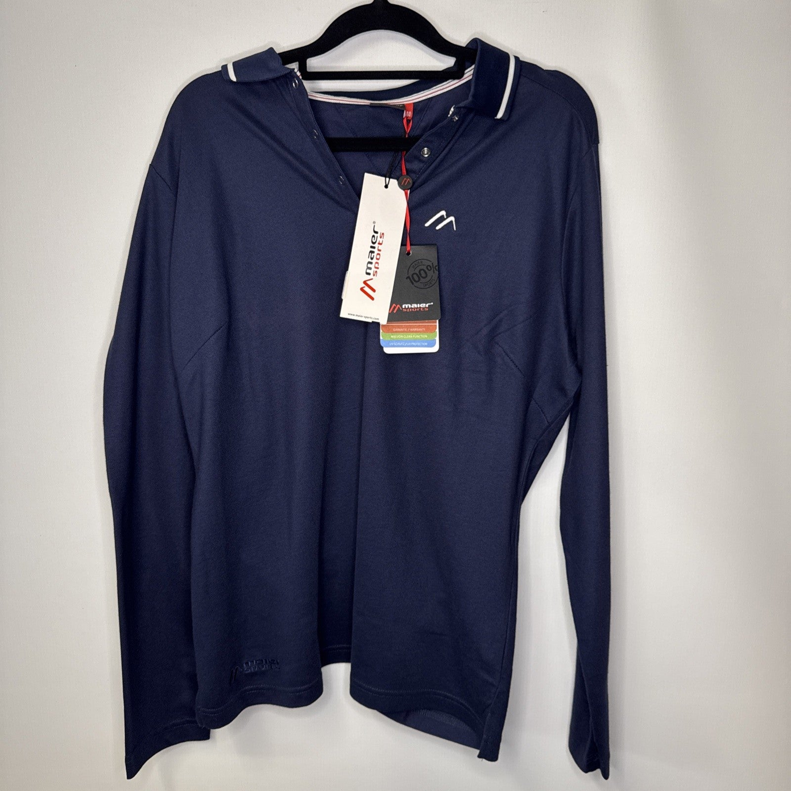 Maier Sports Polo Shirt Gr. 44 Herren Langarm