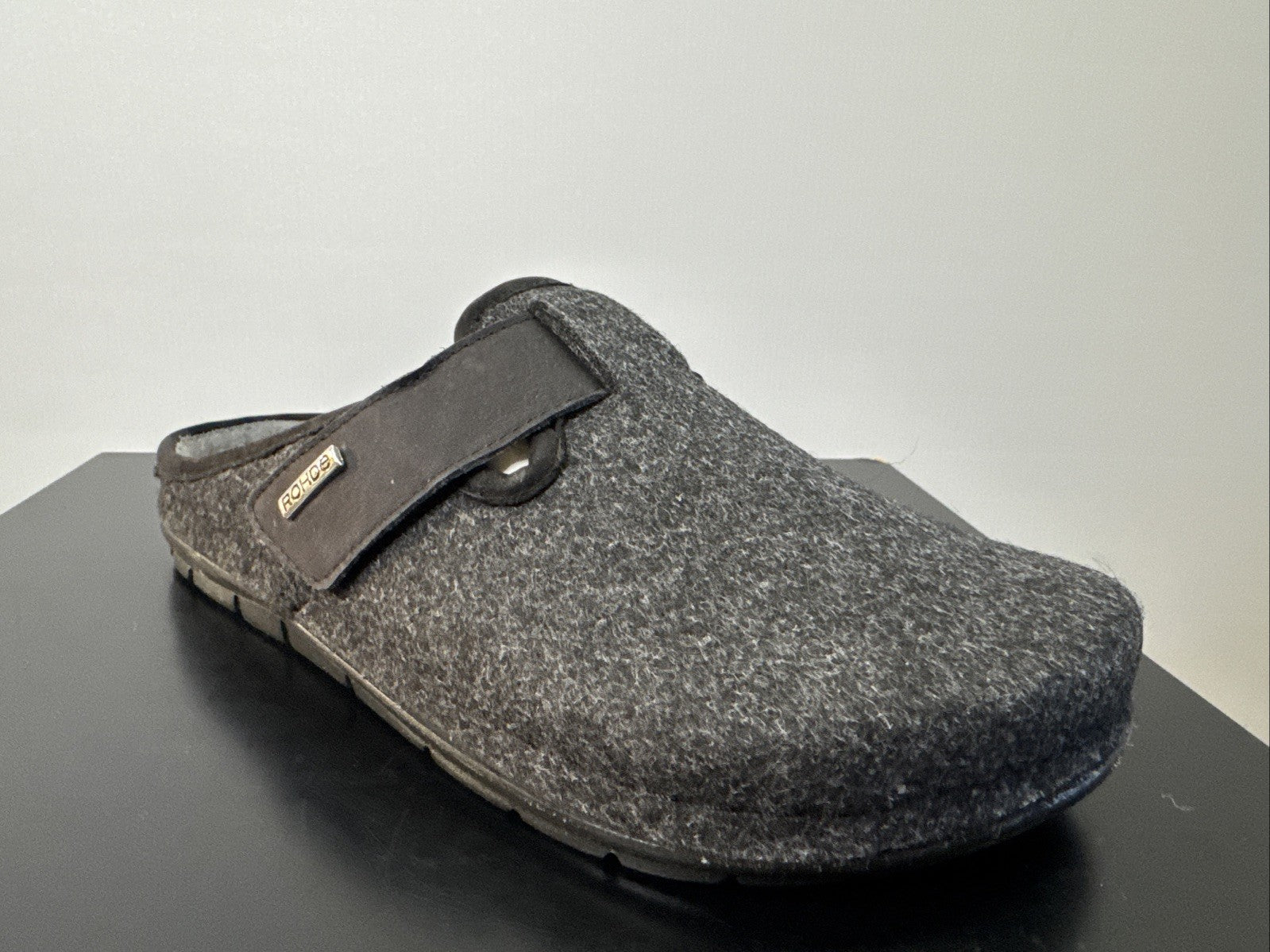 Rohde Herren Filz Pantolette Gr. 39 Schwarz Pantoffel Weite G 6741