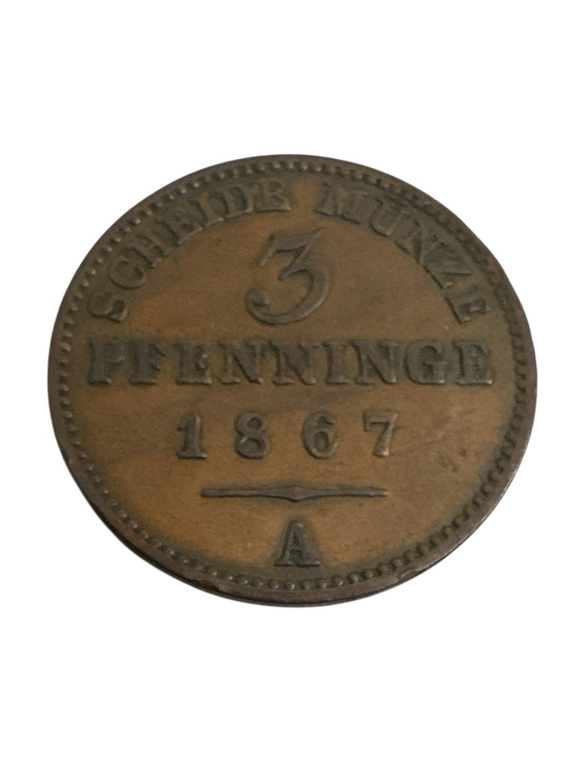 Preussen 3 Pfennig 1867 Kupfer  Original Münze
