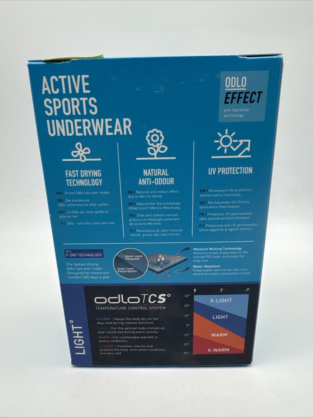 Odlo Active F-Dry Light Eco Slip Men Weiß |Funktionswäsche Gr. S