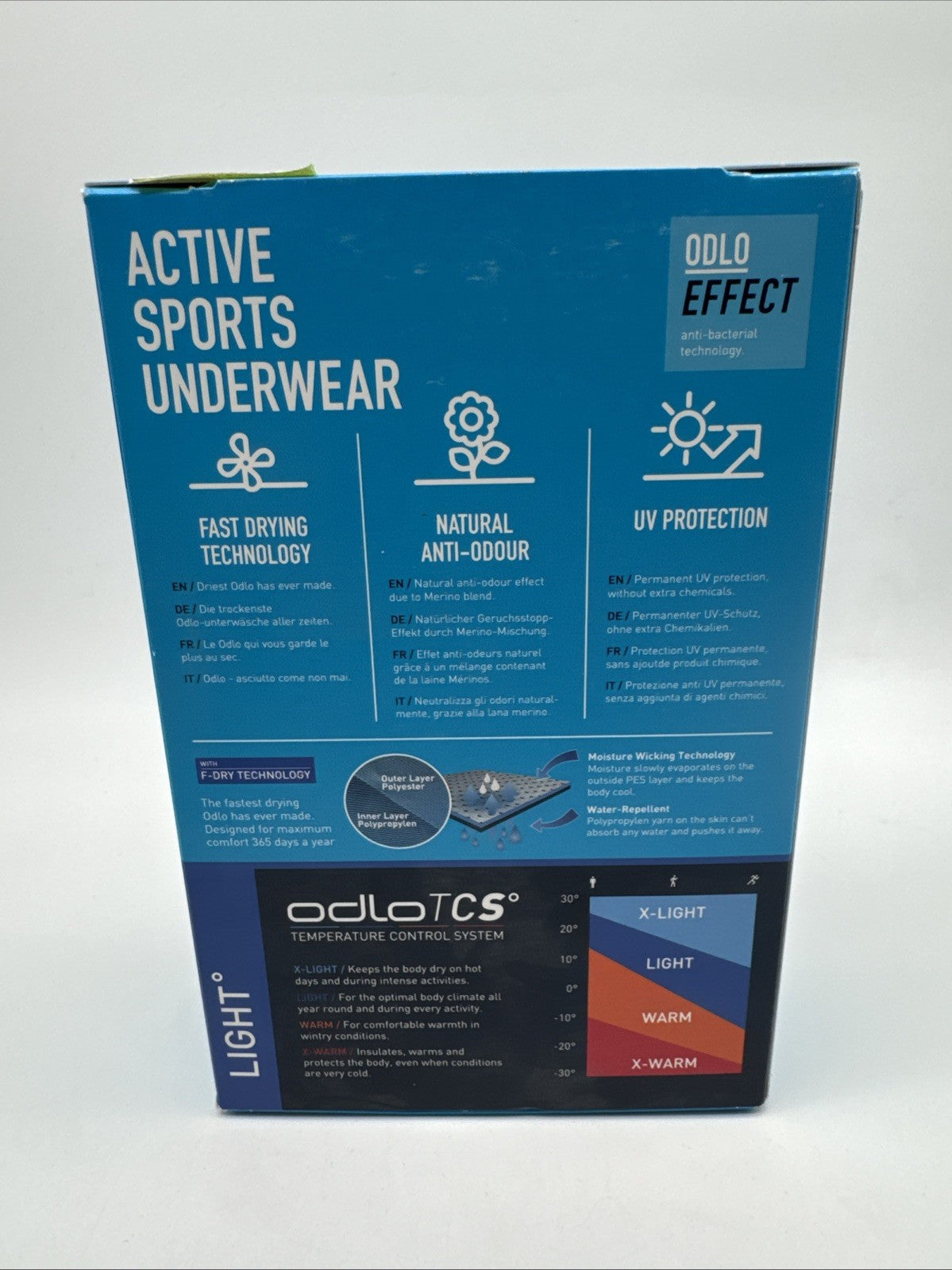 Odlo Active F-Dry Light Eco Slip Men Weiß |Funktionswäsche Gr. S
