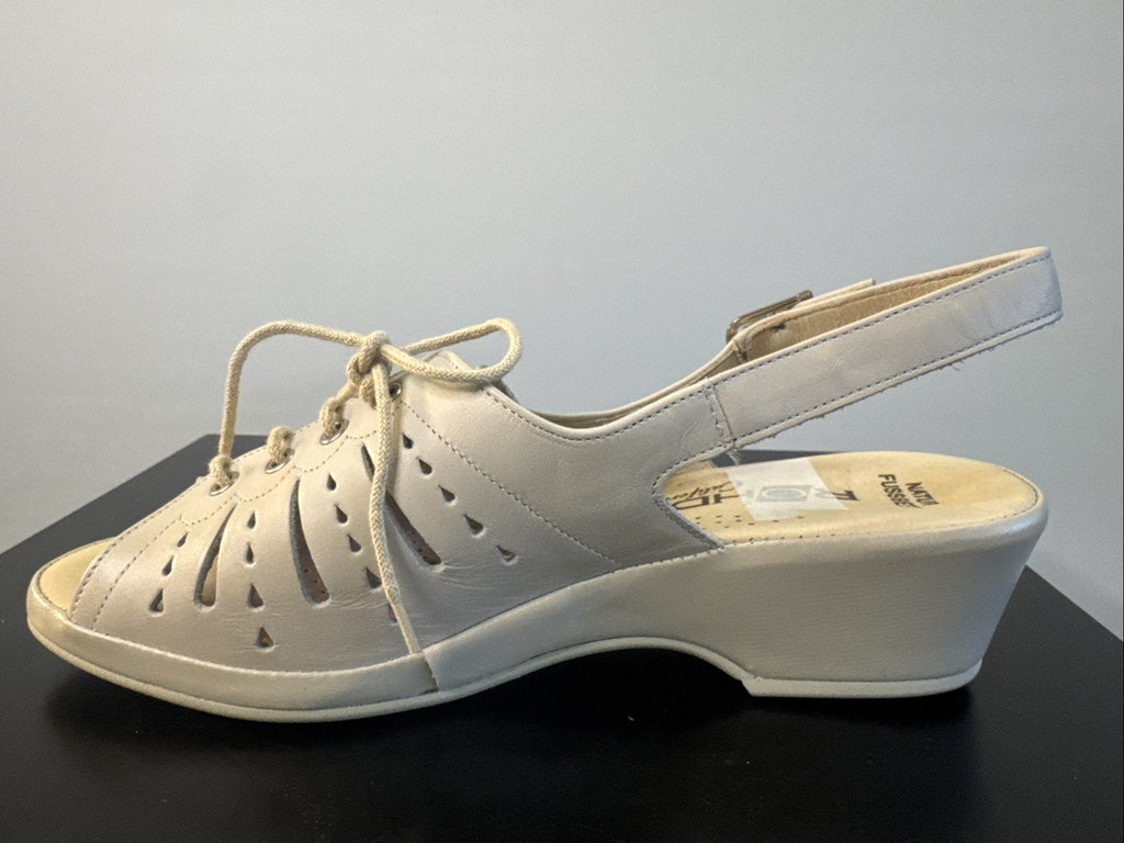 Rohde Sandalette Gr. 6,5 Damen Weiß Leder