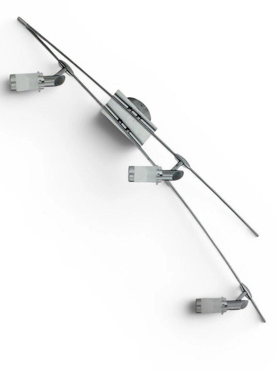 Fischer Deckenleuchte 3 Strahler Halogen Edelstahl Deckenstrahler