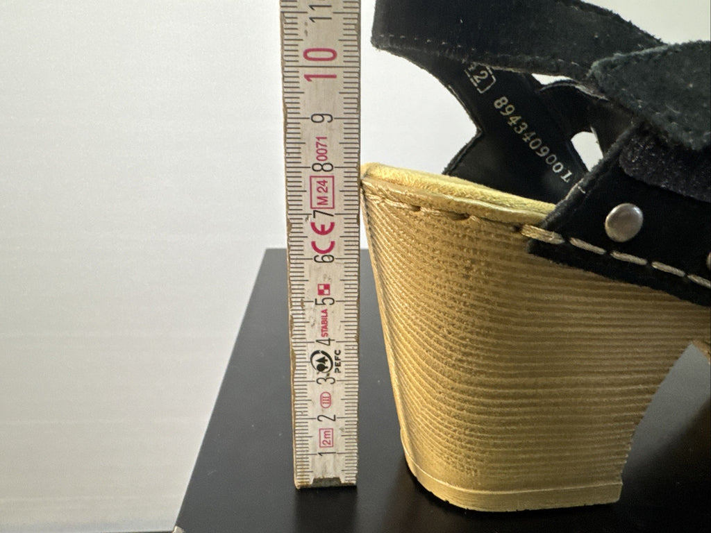 Rieker Sandalette Gr. 42 Leder Schwarz