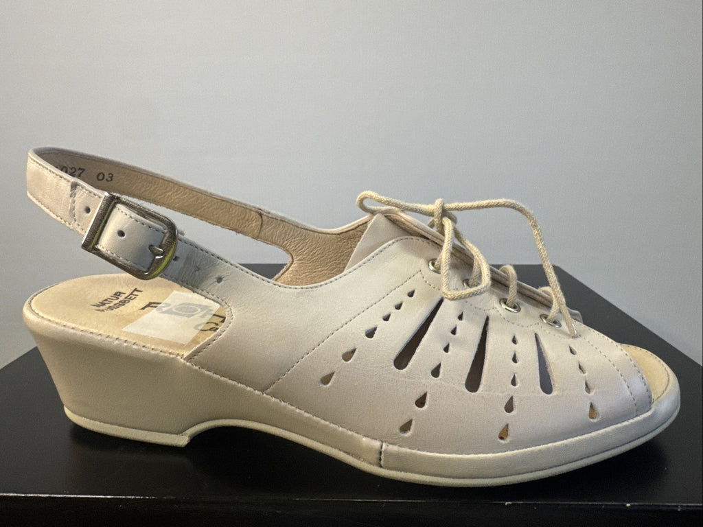 Rohde Sandalette Gr. 6,5 Damen Weiß Leder
