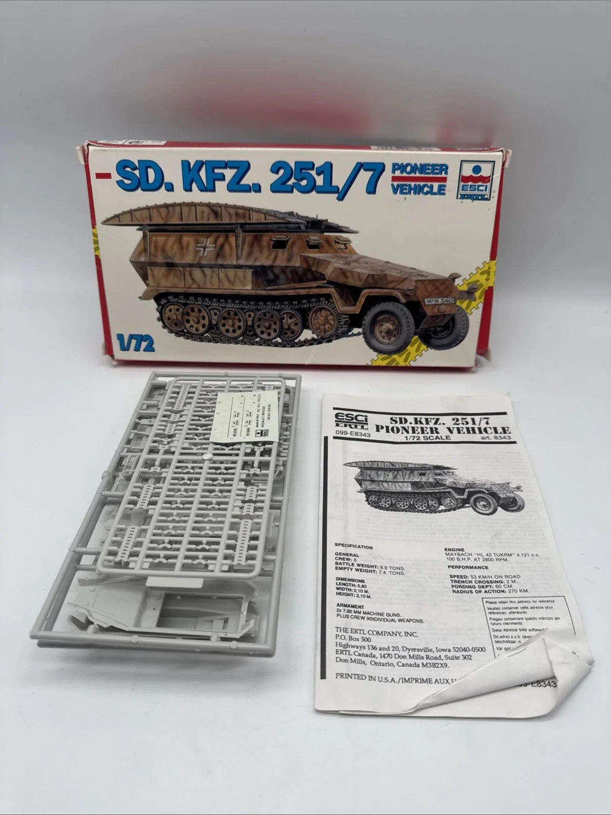 Esci SD. KFZ. 251/7 Pioneer Vehicle Neu