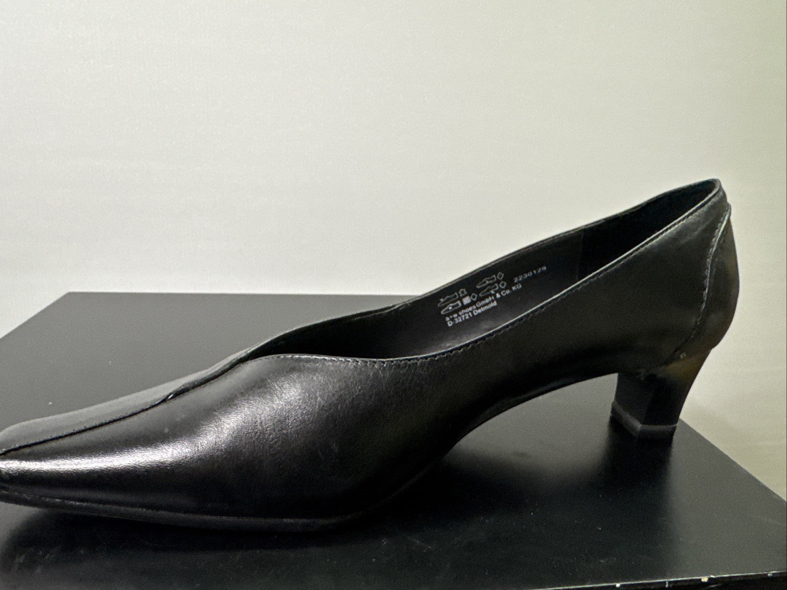 Jana Pumps  Gr. 6 Leder Schwarz Damen Absatzschuh