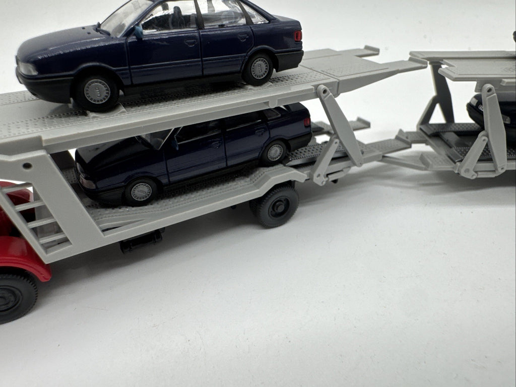 WIKING Modell 58027 Mercedes-Benz 1622 Autotransporter, rot-grau, 1:87