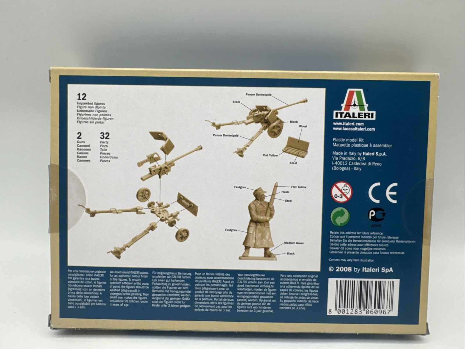 6096 Italeri 1:72, WWII, Deutsche Panzerabwehrkanone, Pak 40, 75mm,Modellbausatz