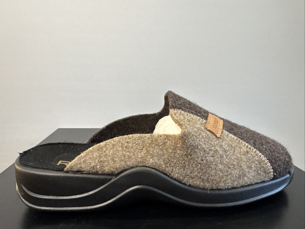 Rohde Herren Filz Pantolette Gr. 43 Mocca Pantoffel Weite G 2731