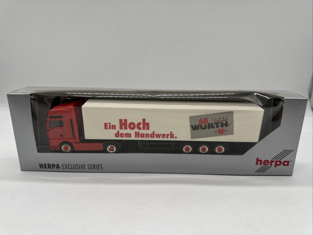 1/87 Herpa MAN TGA XXL Würth Koffer Sattelzug Neuwertig