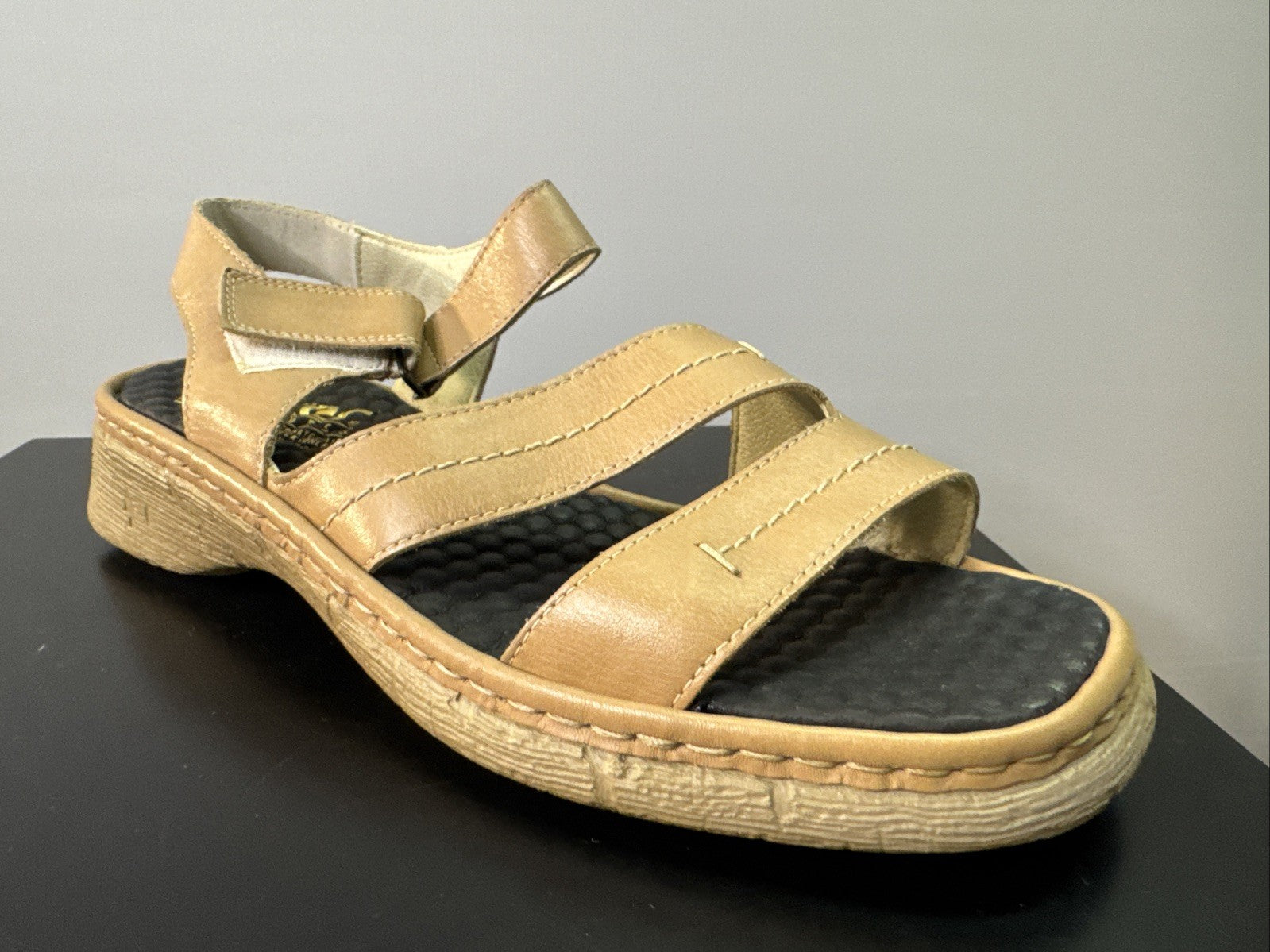 Rieker Sandale Gr. 43 Leder Slip On Braun