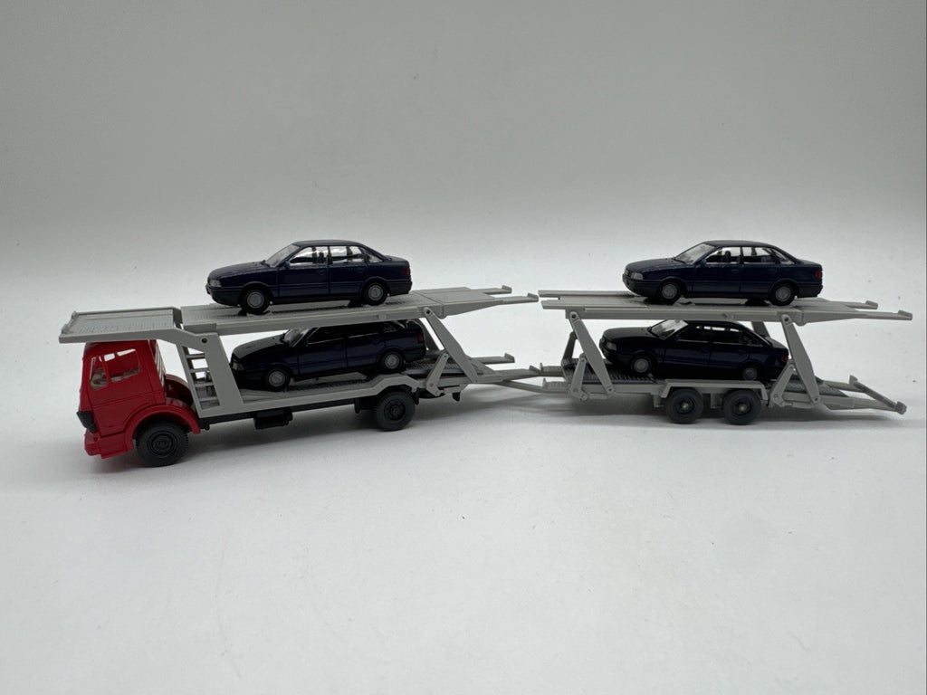 WIKING Modell 58027 Mercedes-Benz 1622 Autotransporter, rot-grau, 1:87