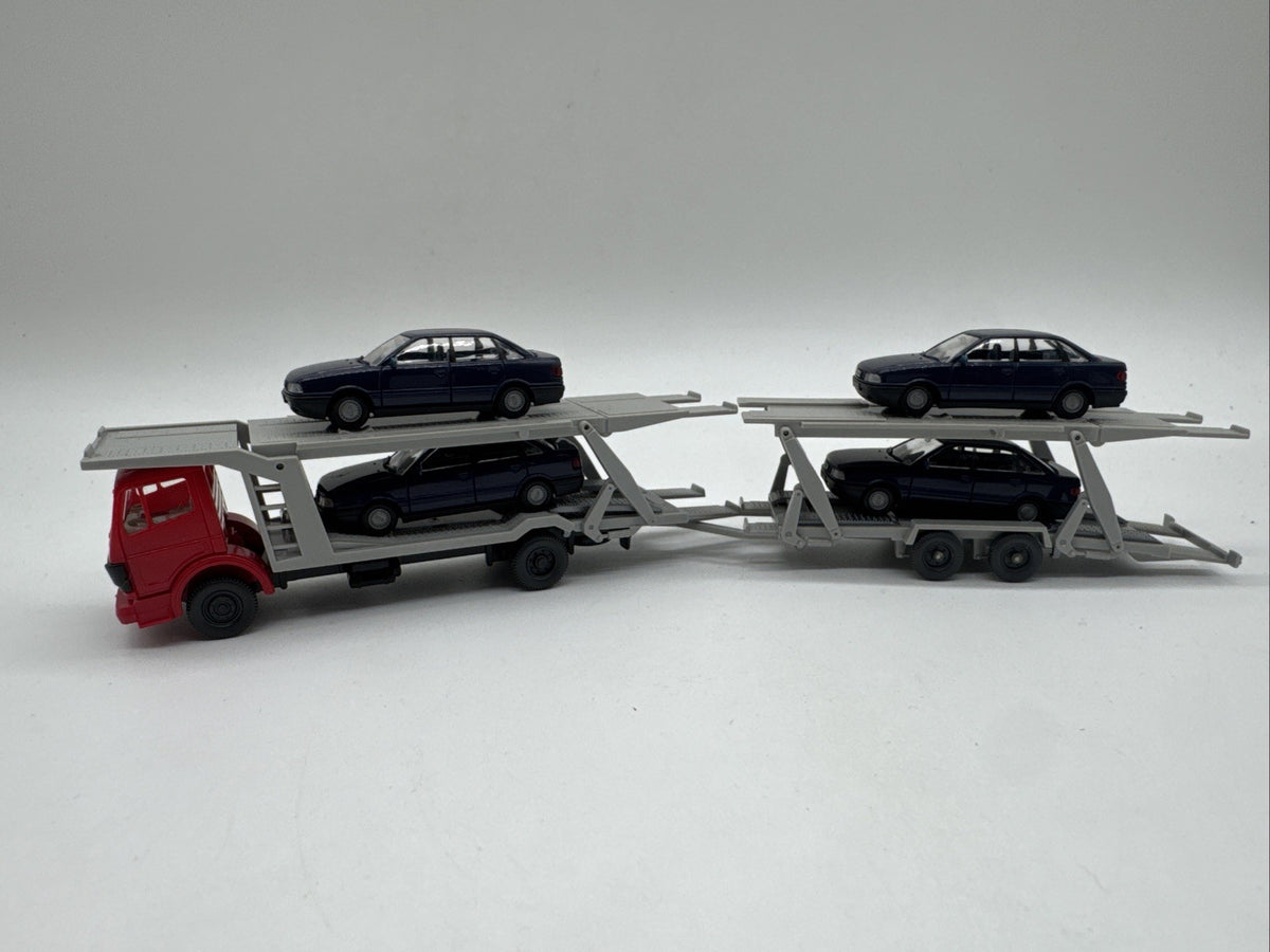 WIKING Modell 58027 Mercedes-Benz 1622 Autotransporter, rot-grau, 1:87