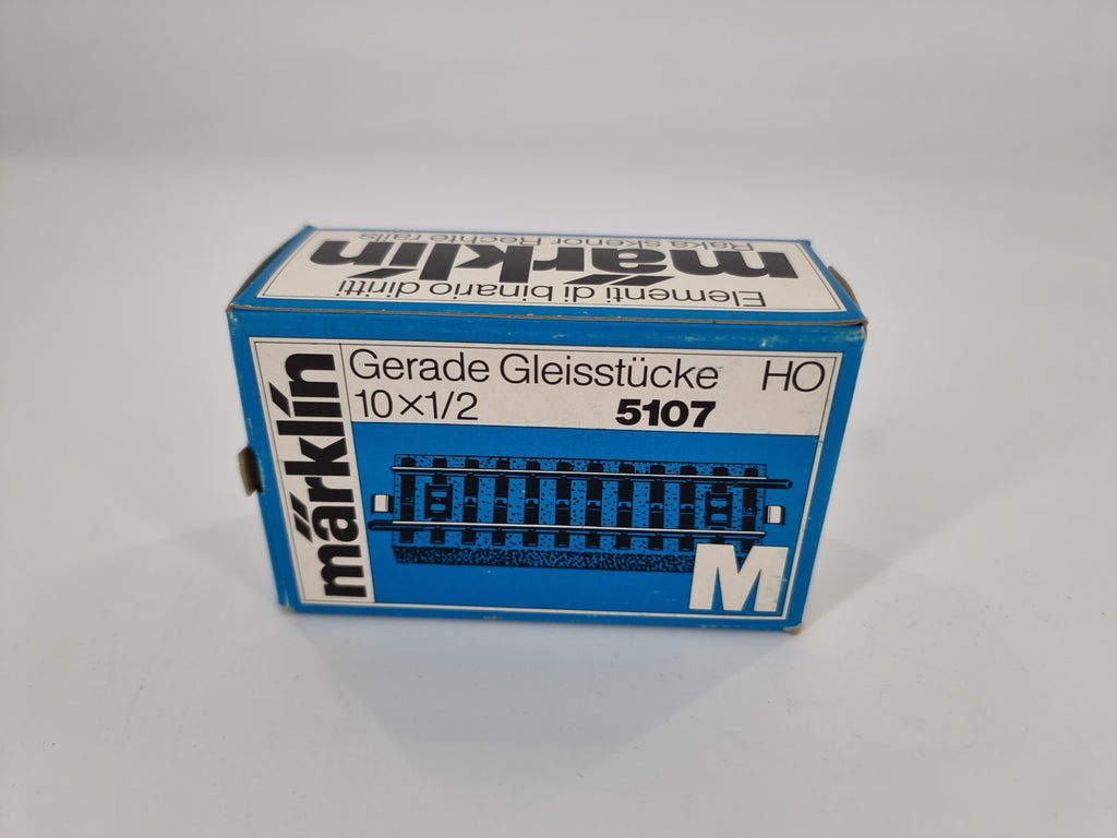10x MÄRKLIN 5107 - H0 M-Gleis,  Gerades Gleisstück 1/2,  Mit OVP