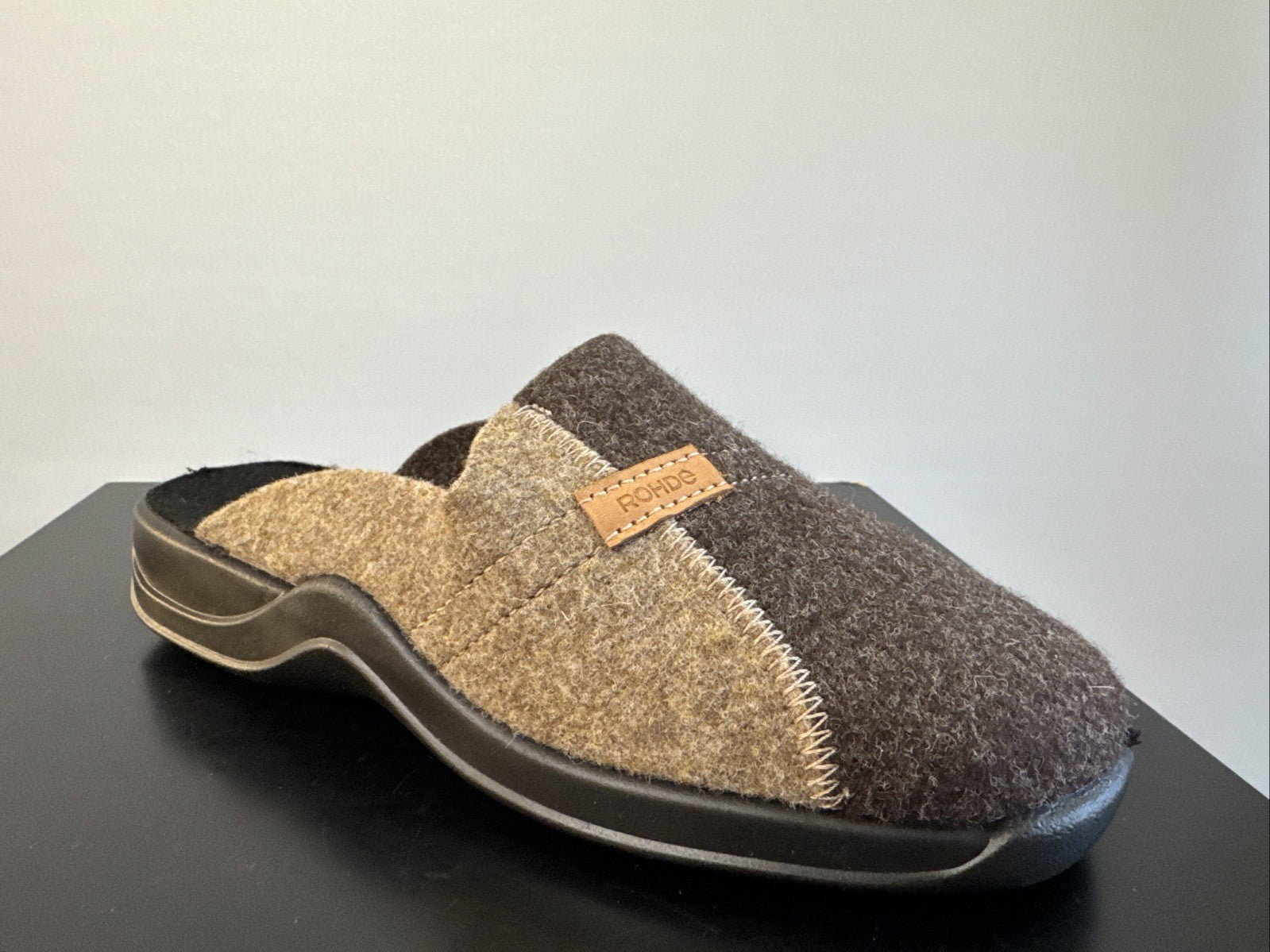 Rohde Herren Filz Pantolette Gr. 44 Mocca Pantoffel Weite G 2731