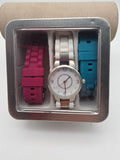 Damen Armbanduhr Set 3-teilig – Quarz – mit Wechselarmbändern – Geschenkbox –...