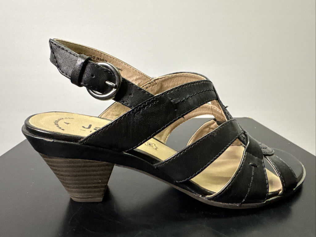 Jana Sandalette  Gr. 4 Leder Schwarz Damen Absatzschuh
