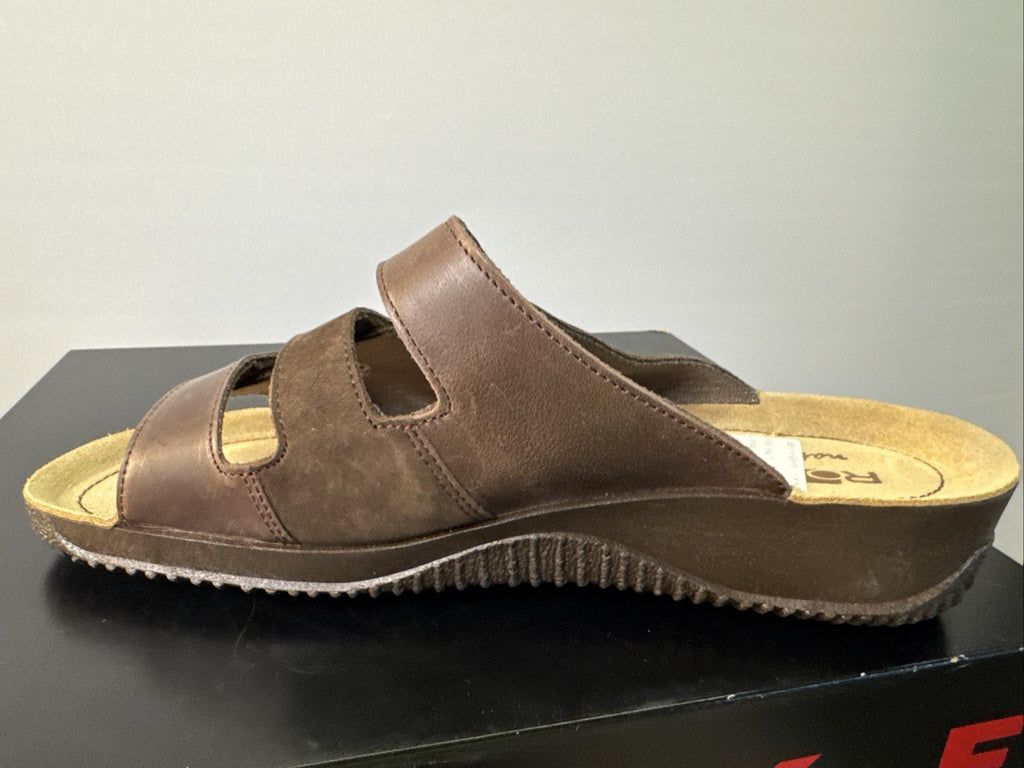 Rohde Pantoffel Gr. 43 Damen Leder Braun Slip On 