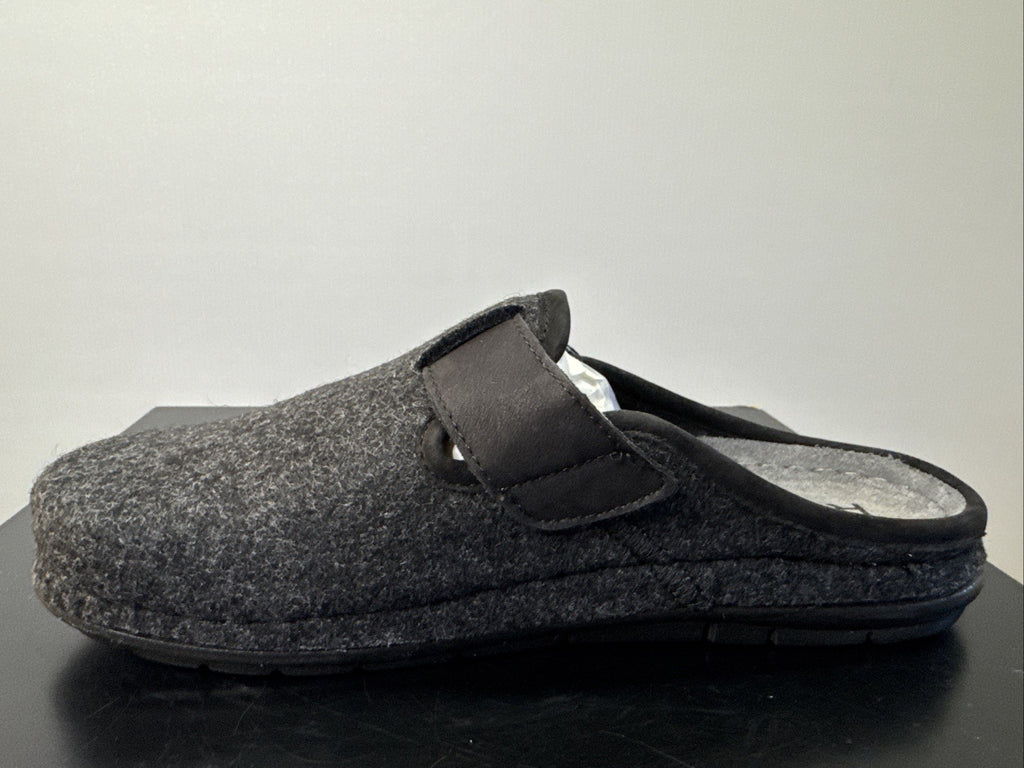 Rohde Herren Filz Pantolette Gr. 39 Schwarz Pantoffel Weite G 6741