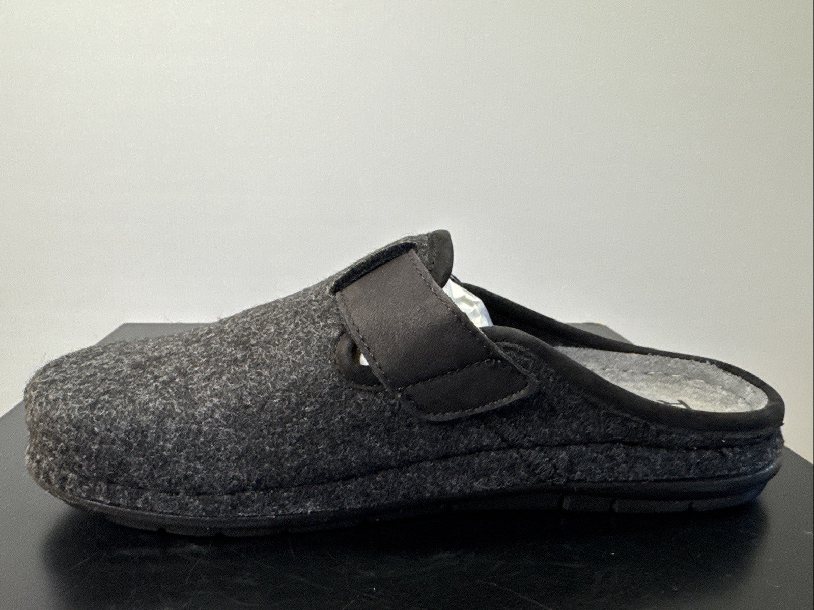 Rohde Herren Filz Pantolette Gr. 39 Schwarz Pantoffel Weite G 6741