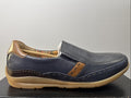 Sioux Hajoko-707 Herrenschuhe Gr. 43,5/9,5 Slipper Blau Leder