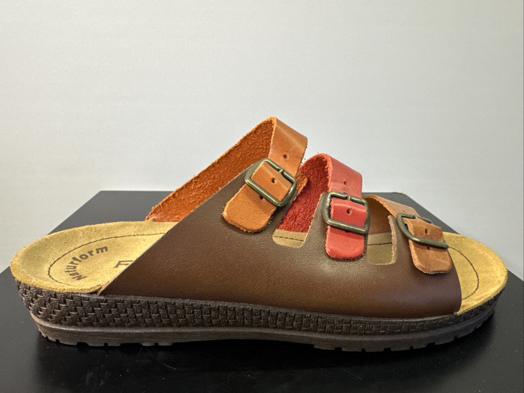 Rohde Pantoffel Gr. 43 Damen Leder Braun Slip On 