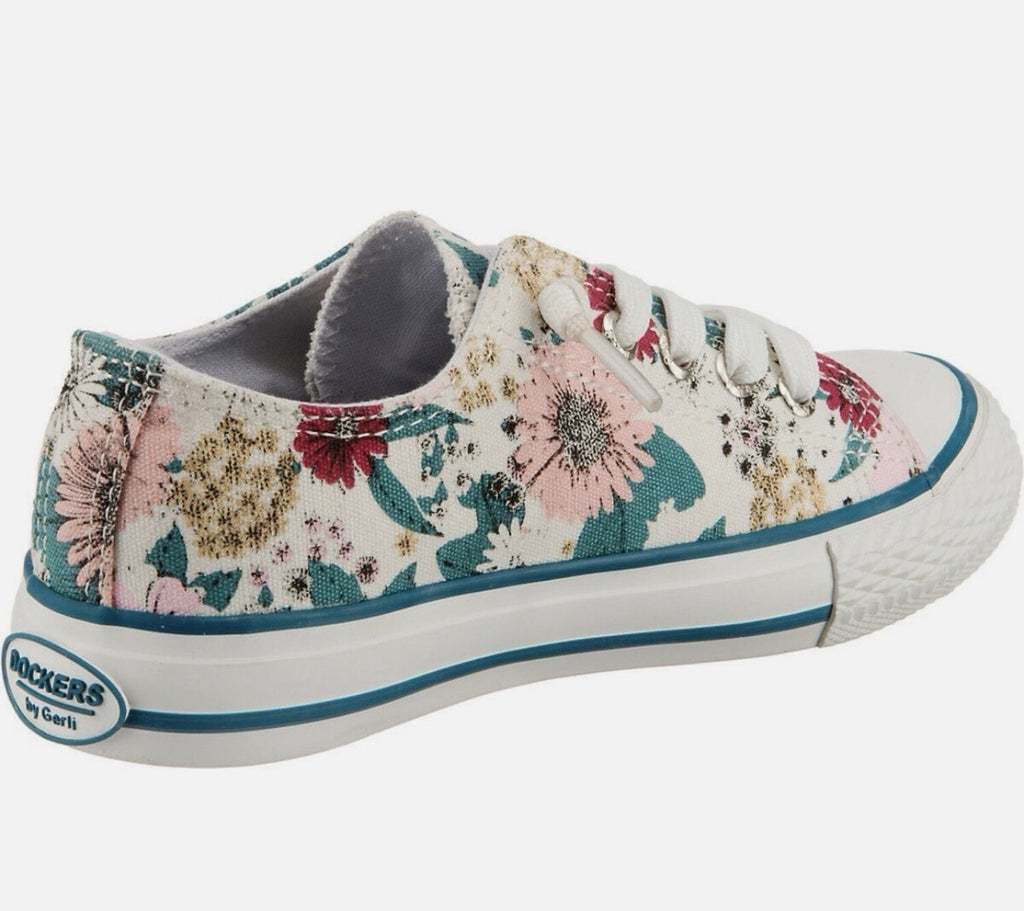Dockers by Gerli Kinder Gr. 33 Slip-On Sneaker Blumen Halbschuh Freizeitschuh