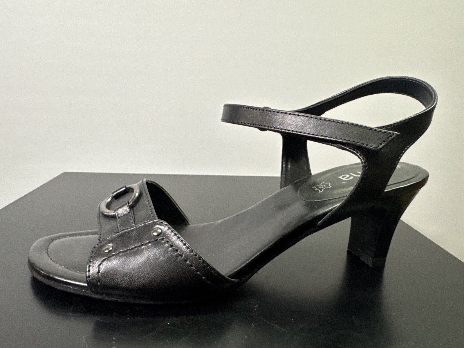 Jana Sandalette  Gr. 5,5 Leder Schwarz Damen Absatzschuh
