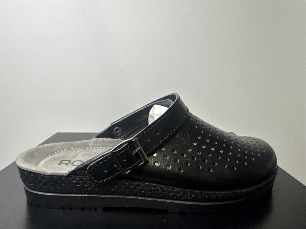 Rohde Herren Pantolette Gr. 41 Schwarz Pantoffel 1514