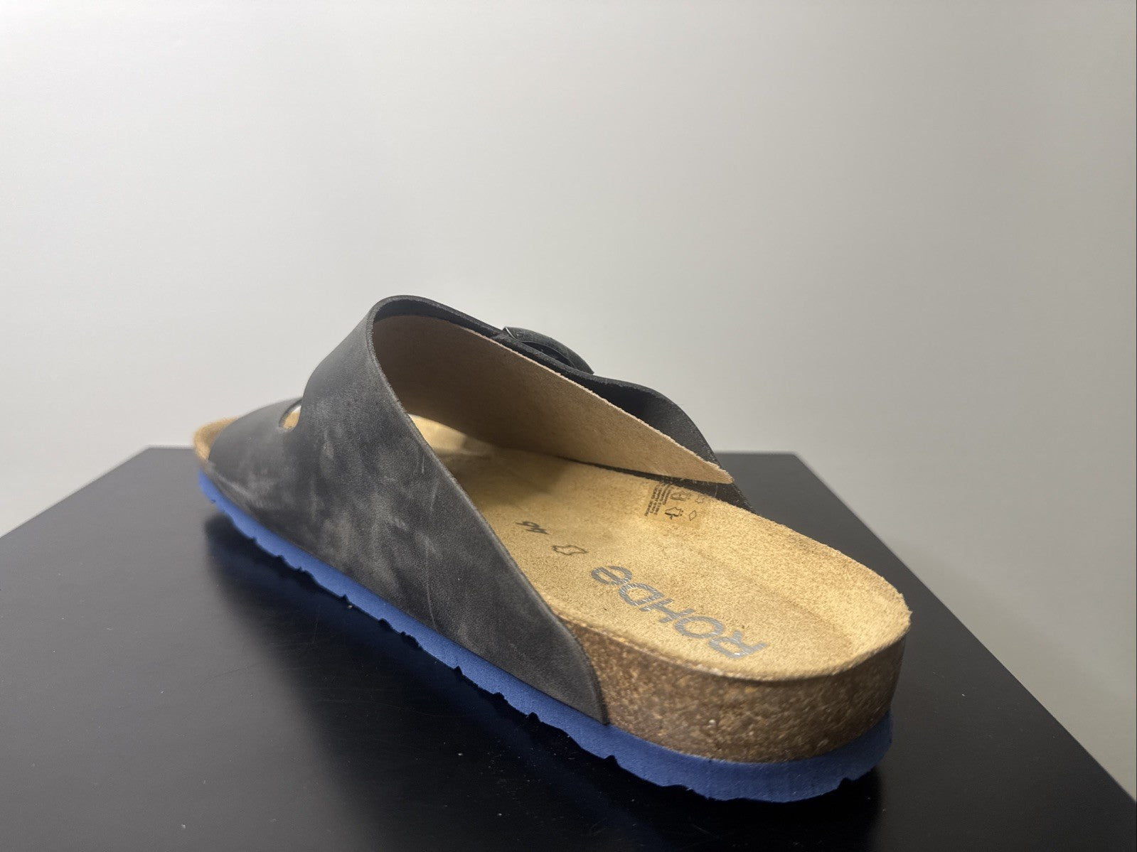 Rohde Herren Pantolette Gr. 41 Leder Anthrazit 5927