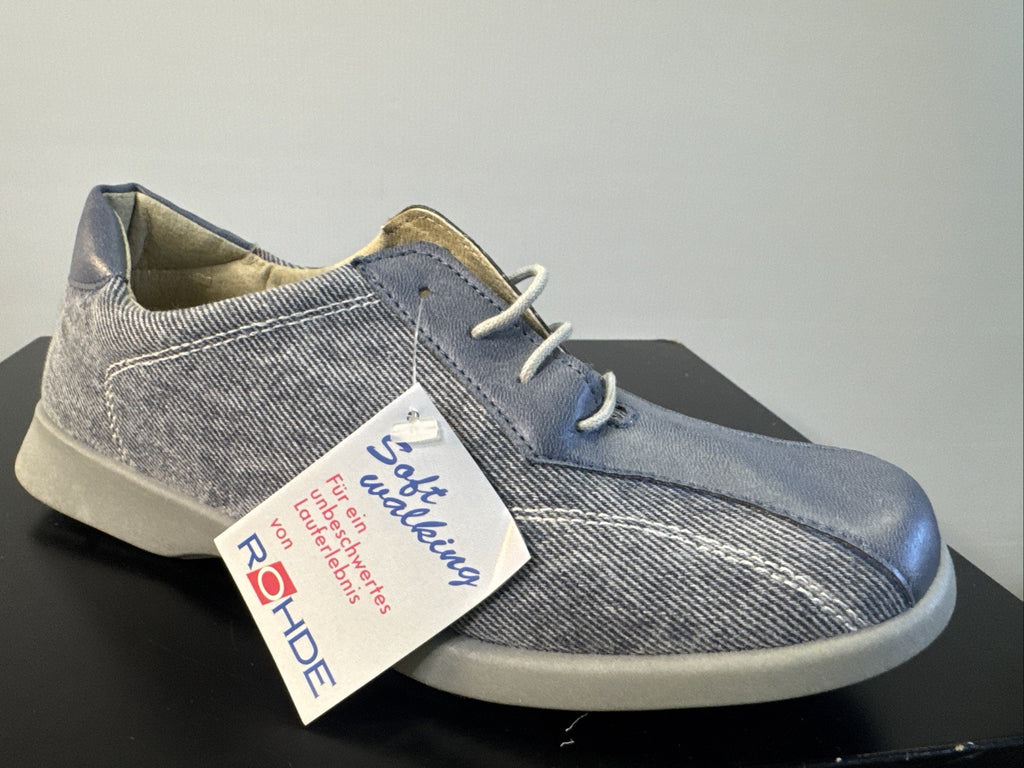 Rodhe Halbschuh Damen Gr. 37 Blau Leder