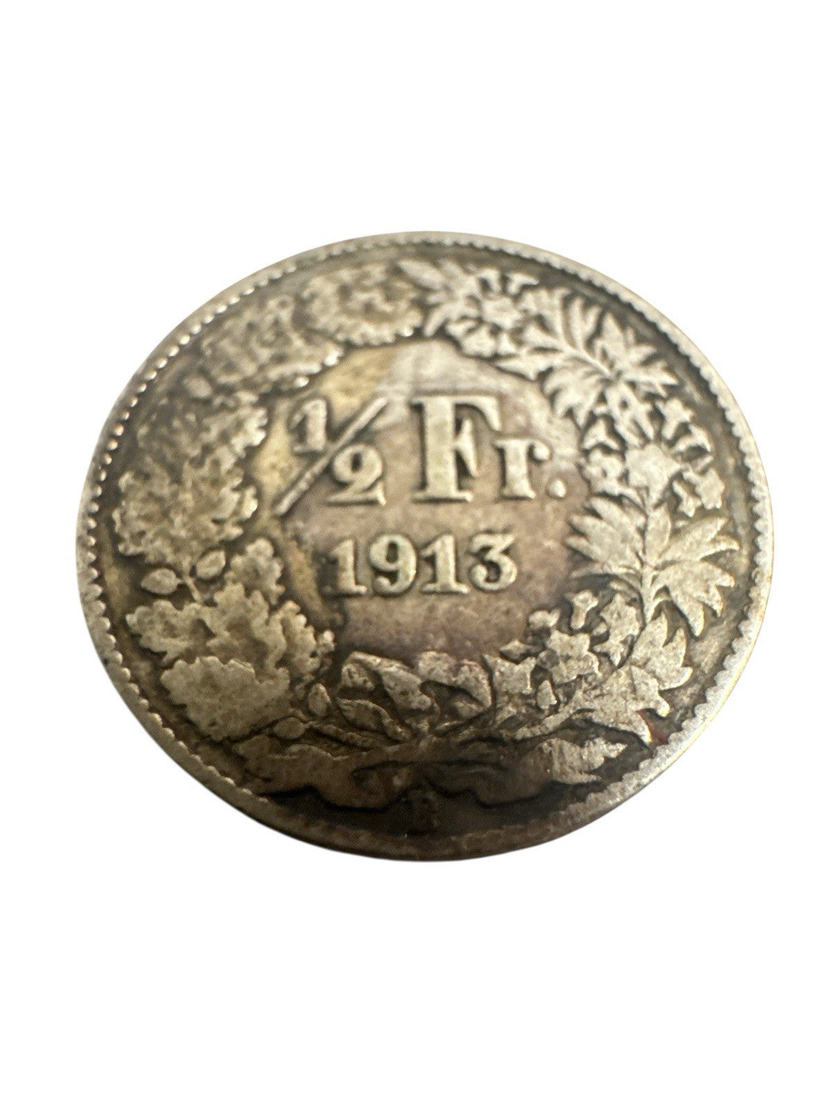1/2  Franken Schweiz, 1913, Helvetia - Schweizerische Eidgenossenschaft, Silber