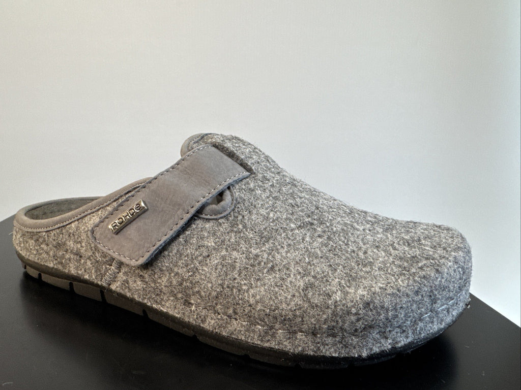 Rohde Herren Filz Pantolette Gr. 41 Grau Pantoffel Weite G 6741