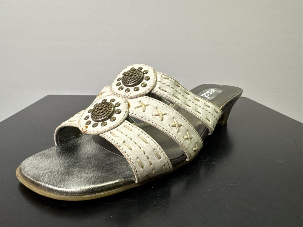 Jana Pumps  Gr. 4 Leder Weiß Damen Absatzschuh